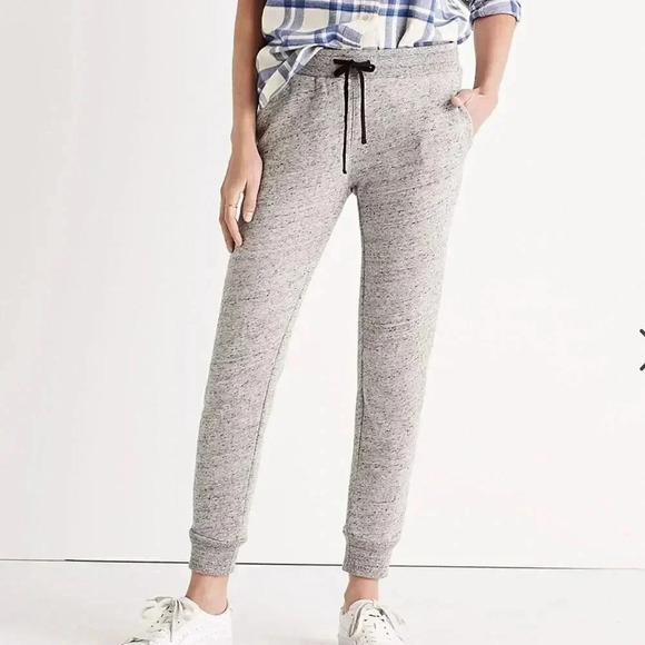 Madewell Heathered Offline Slim Sweatpants XXS Gray F4470 100% Cotton Pockets - Picture 4 of 8